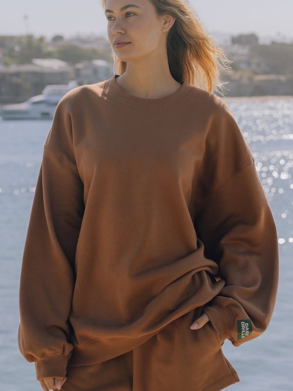 Daily Drills Mousse Fleece Oversized Crewneck